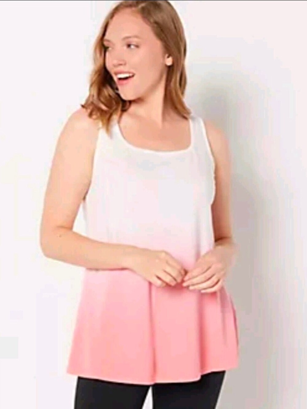 Anybody Cozy Knit Luxe Dip Dyed Swing Top